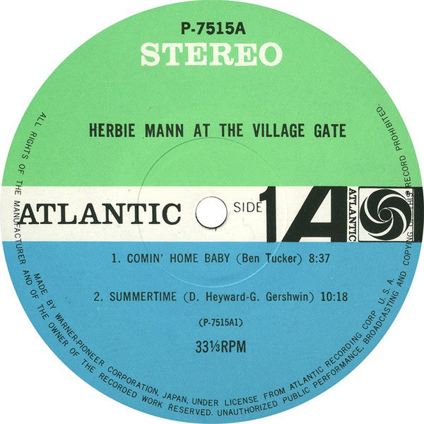 Herbie Mann - Herbie Mann At The Village Gate (Vinyl, LP, Album, Stereo) Very Good Plus (VG+) / Very Good Plus (VG+)