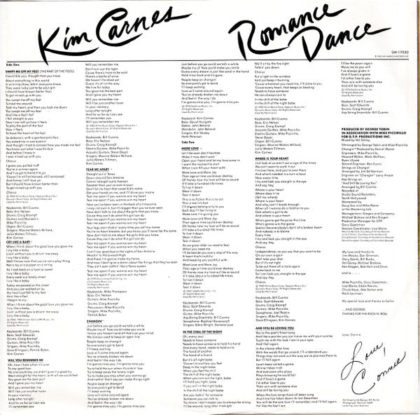 Kim Carnes - Romance Dance (Vinyl, LP, Album) Very Good (VG) / Good Plus (G+)
