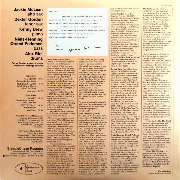 Jackie McLean - The Meeting Vol. 1 (Vinyl, LP, Album, Reissue, Stereo) Very Good Plus (VG+) / Very Good (VG)