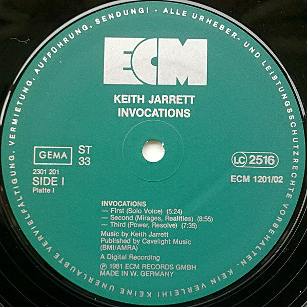 Keith Jarrett - Invocations / The Moth And The Flame (2xVinyl, LP, Album, Stereo) Very Good Plus (VG+) / Good Plus (G+)