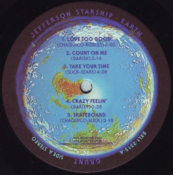 Jefferson Starship - Earth (Vinyl, LP, Album, Stereo) Very Good Plus (VG+) / Very Good Plus (VG+)