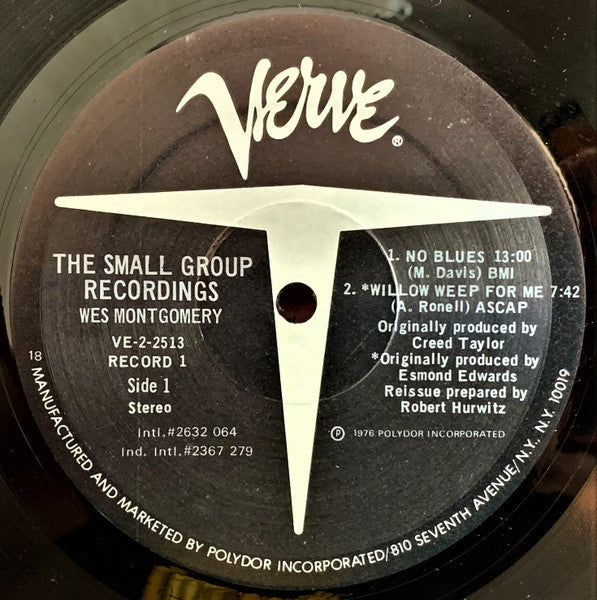 Wes Montgomery - The Small Group Recordings (2xVinyl, LP, Album, Compilation) Good Plus (G+) / Very Good (VG)