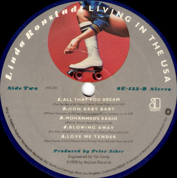 Linda Ronstadt - Living In The USA (Vinyl, LP, Album, Stereo) Very Good Plus (VG+) / Very Good (VG)