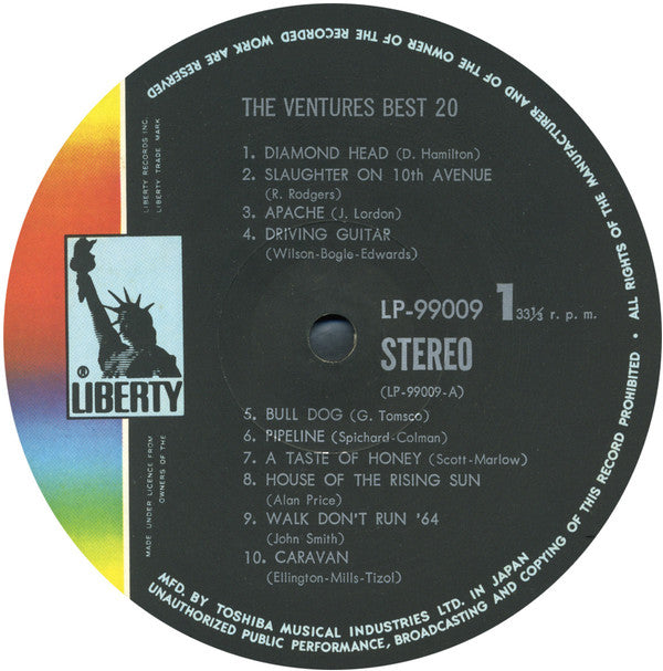 The Ventures - Best 20 (Vinyl, LP, Compilation, Stereo) Very Good Plus (VG+) / Very Good Plus (VG+)