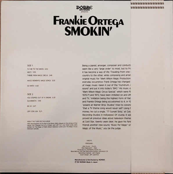 Frankie Ortega - Smokin' (Vinyl, LP, Album) Very Good Plus (VG+) / Very Good Plus (VG+)