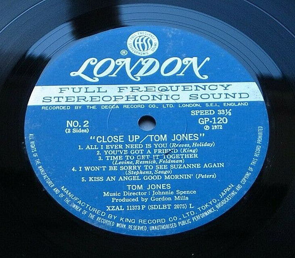 Tom Jones - Close Up (Vinyl, LP, Album, Stereo) Very Good Plus (VG+) / Very Good (VG)