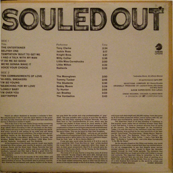 Various - Souled Out (Vinyl, LP, Album, Compilation, Stereo, Mono) Very Good Plus (VG+) / Very Good (VG)