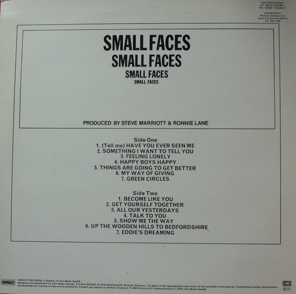 Small Faces - Small Faces (Vinyl, LP, Album, Reissue) Very Good Plus (VG+) / Very Good Plus (VG+)