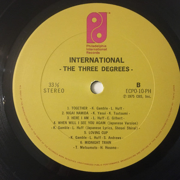 The Three Degrees - International (Vinyl, LP, Album) Very Good (VG) / Good Plus (G+)