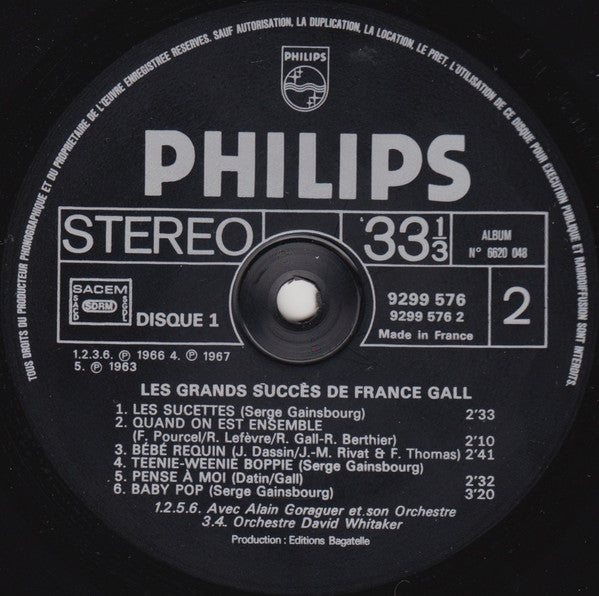 France Gall - Les Grands Succès De France Gall (2xVinyl, LP, Compilation) Good Plus (G+) / Good Plus (G+)