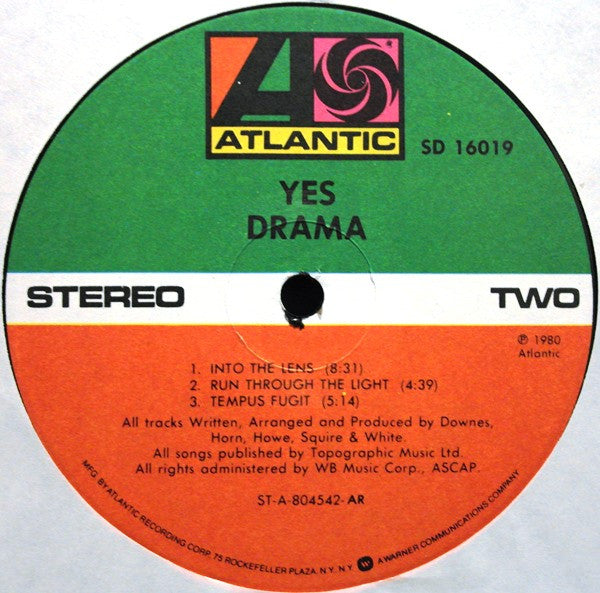 Yes - Drama (Vinyl, LP, Album, Stereo) Very Good Plus (VG+) / Good Plus (G+)
