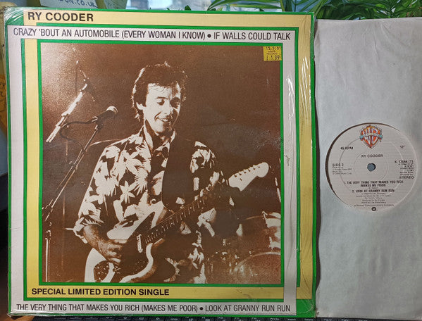 Ry Cooder - Crazy 'Bout An Automobile (Every Woman I Know) (Vinyl, 12", 45 RPM, Limited Edition) Very Good (VG) / Very Good (VG)