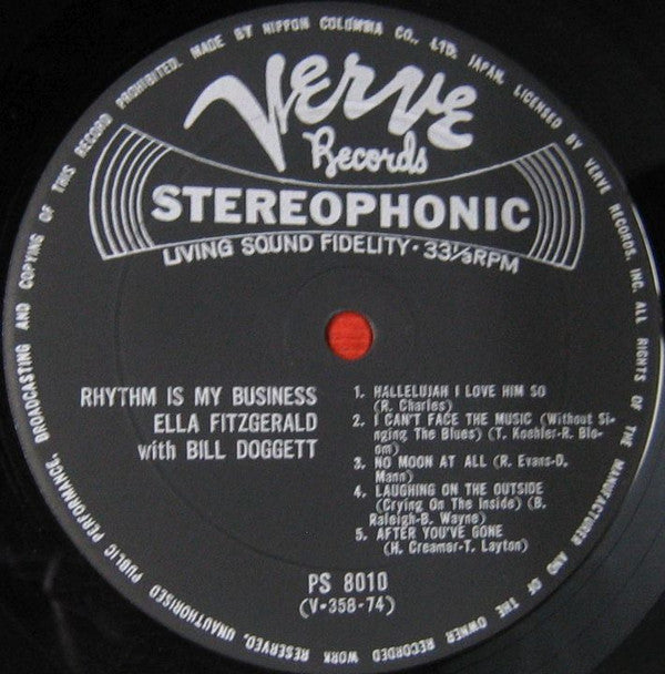 Ella Fitzgerald - Rhythm Is My Business (Vinyl, LP) Very Good Plus (VG+) / Good Plus (G+)