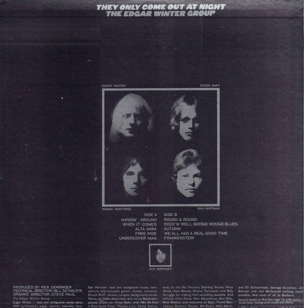 The Edgar Winter Group - They Only Come Out At Night (Vinyl, LP, Album, Quadraphonic) Very Good Plus (VG+) / Very Good (VG)