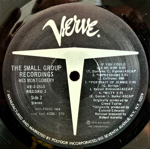 Wes Montgomery - The Small Group Recordings (2xVinyl, LP, Album, Compilation) Good Plus (G+) / Very Good (VG)