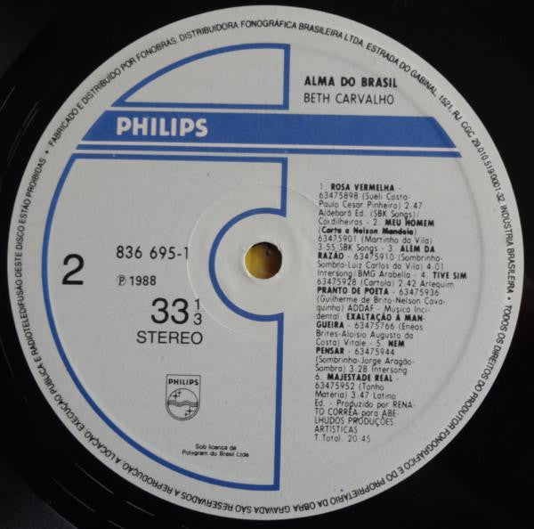 Beth Carvalho - Alma Do Brasil (Vinyl, LP, Album) Very Good Plus (VG+) / Very Good (VG)
