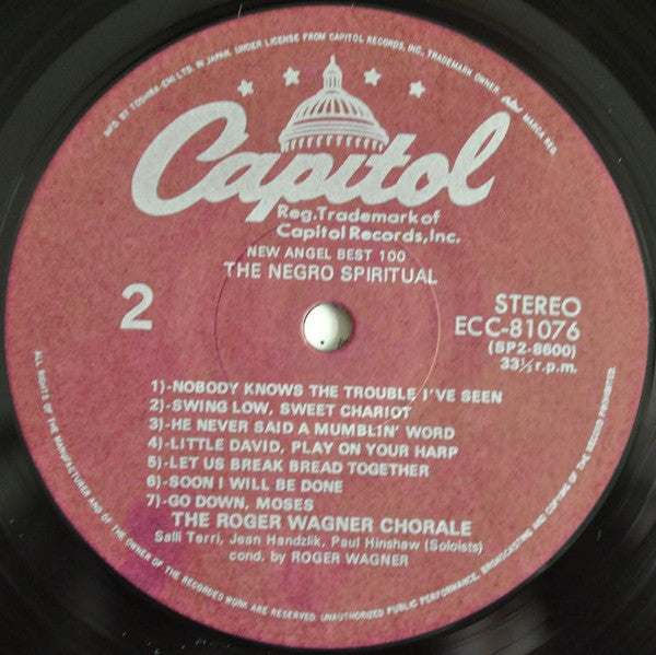 The Roger Wagner Chorale - The Negro Spiritual (Vinyl, LP, Album, Reissue, Stereo) Very Good Plus (VG+) / Very Good (VG)