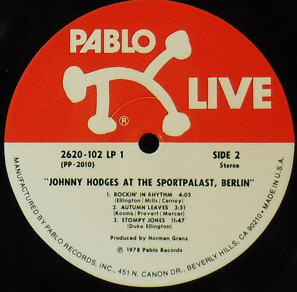 Johnny Hodges - At The Sportpalast, Berlin (2xVinyl, LP, Album, Stereo) Very Good Plus (VG+) / Very Good Plus (VG+)
