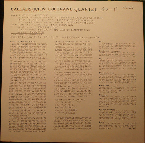 The John Coltrane Quartet - Ballads (Vinyl, LP, Album, Reissue, Ste...