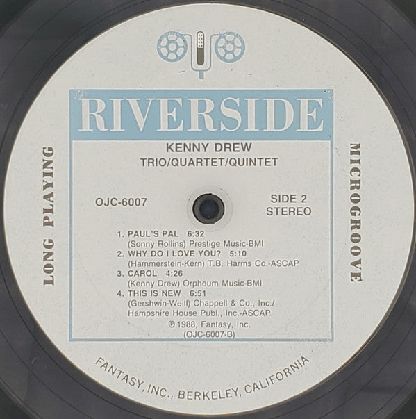 Kenny Drew - Trio/Quartet/Quintet - The Riverside Collection (Vinyl, LP, Compilation, Stereo) Near Mint (NM or M-) / Very Good Plus (VG+)