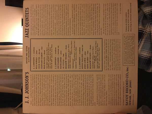 The J.J. Johnson Quintet - J.J. Johnson's Jazz Quintets (Vinyl, LP, Album, Reissue) Very Good (VG) / Very Good (VG)