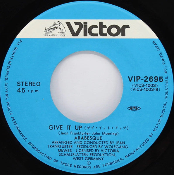 Arabesque - フライ・ハイ Fly High Little Butterfly / ギブ・イット・アップ Give It Up (Vinyl, 7", Single, 45 RPM, Stereo) Very Good (VG) / Very Good (VG)