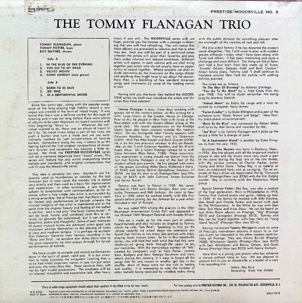Tommy Flanagan Trio - The Tommy Flanagan Trio (Vinyl, LP, Album, Reissue) Very Good Plus (VG+) / Very Good (VG)