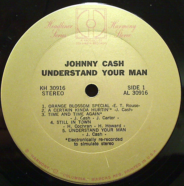 Johnny Cash - Understand Your Man (Vinyl, LP, Compilation) Very Good (VG) / Good Plus (G+)