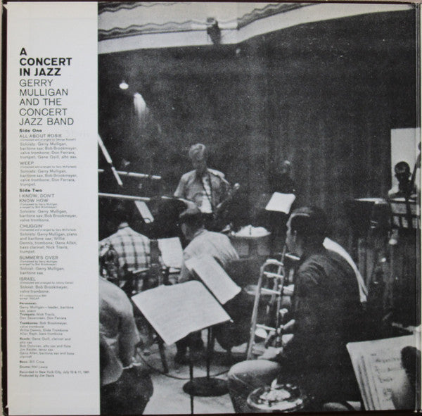 Gerry Mulligan & The Concert Jazz Band - Gerry Mulligan Presents A Concert In Jazz (Vinyl, LP, Album, Reissue, Stereo) Very Good Plus (VG+) / Very Good Plus (VG+)