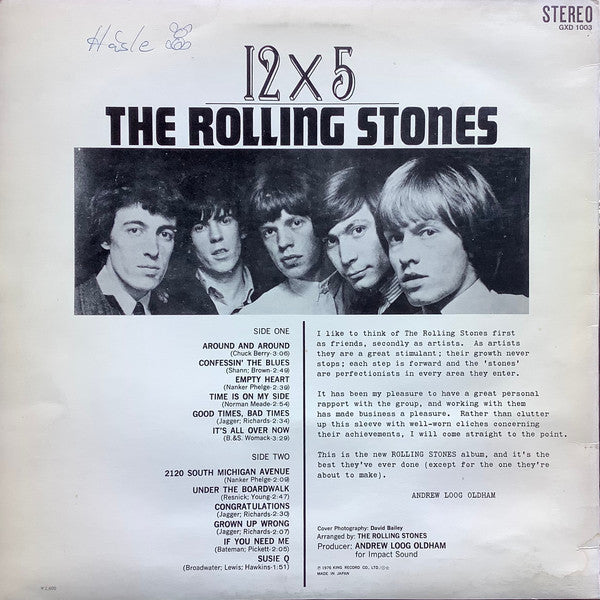 The Rolling Stones - 12 X 5 (Vinyl, LP, Album, Reissue, Stereo) Very Good (VG) / Very Good (VG)
