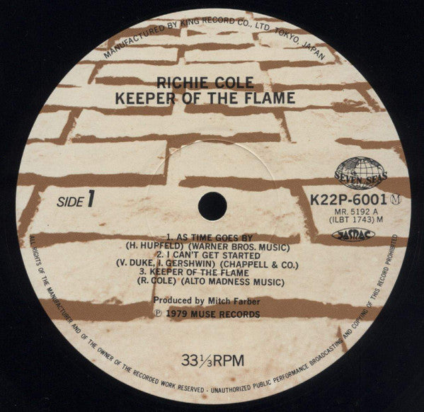 Richie Cole - Keeper Of The Flame (Vinyl, LP, Album, Stereo)