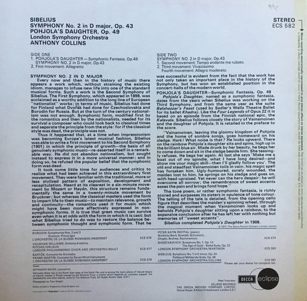 Jean Sibelius - Symphony No. 2 In D Major - Pohjola's Daughter (Vinyl, LP, Reissue) Very Good Plus (VG+) / Very Good Plus (VG+)
