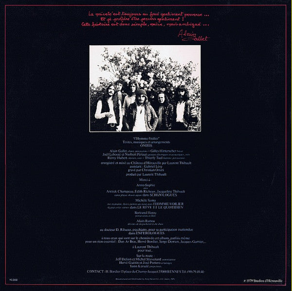 Oniris - L'Homme-Voilier (Vinyl, LP, Album, Reissue) Very Good Plus (VG+) / Very Good Plus (VG+)