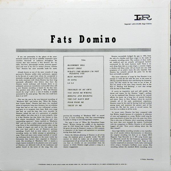 Fats Domino - This Is Fats Domino! (Vinyl, LP, Album, Mono) Very Good Plus (VG+) / Very Good (VG)