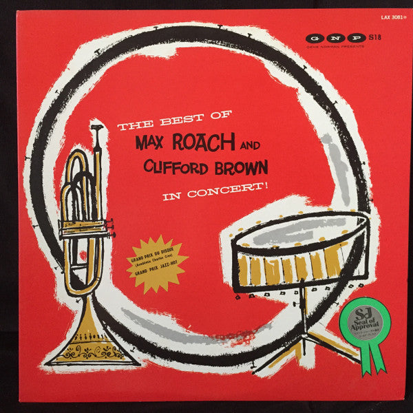 Clifford Brown And Max Roach - The Best Of Max Roach And Clifford Brown In Concert! (Vinyl, LP, Compilation, Reissue, Mono) Very Good Plus (VG+) / Very Good (VG)