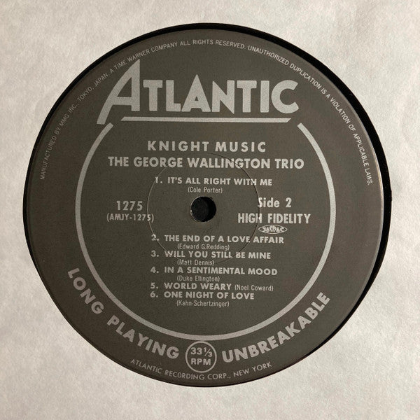 George Wallington - Knight Music: George Wallington Plays 5 Originals And 6 Standards (Vinyl, LP, Album, Reissue, Mono) Very Good Plus (VG+) / Very Good Plus (VG+)