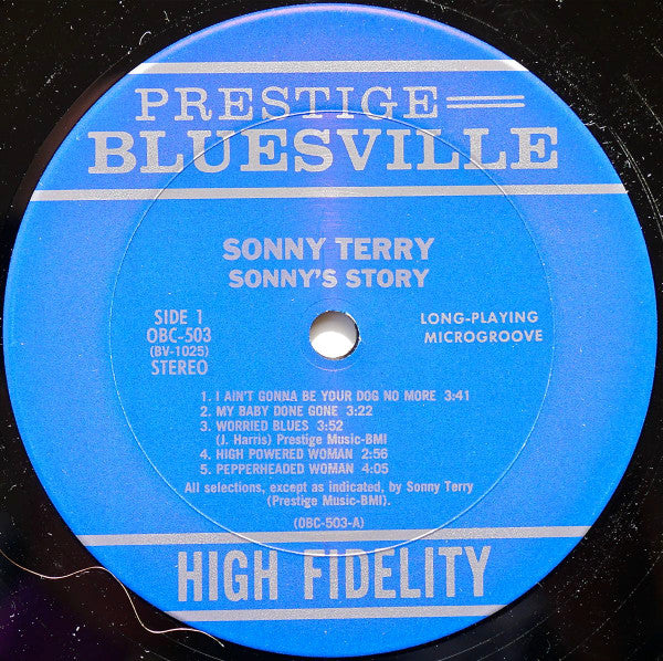 Sonny Terry - Sonny's Story (Vinyl, LP, Album, Reissue) Very Good Plus (VG+) / Very Good Plus (VG+)