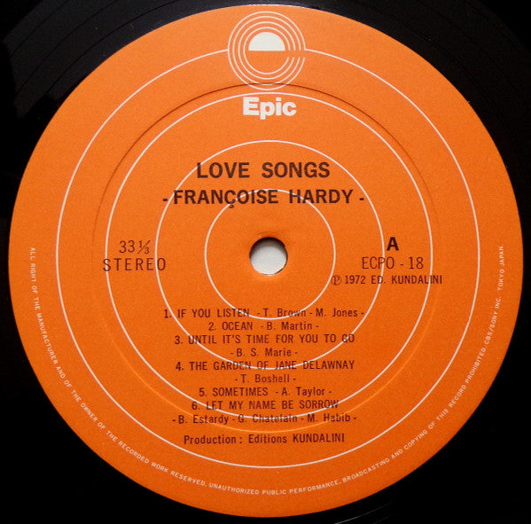 Françoise Hardy - Love Songs (Vinyl, LP, Album, Stereo)
