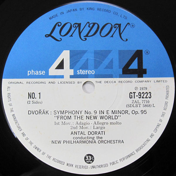 Antonín Dvořák - Symphony No. 9 In E Minor, Op. 95 "From The New World" (Vinyl, LP) Very Good Plus (VG+) / Very Good (VG)