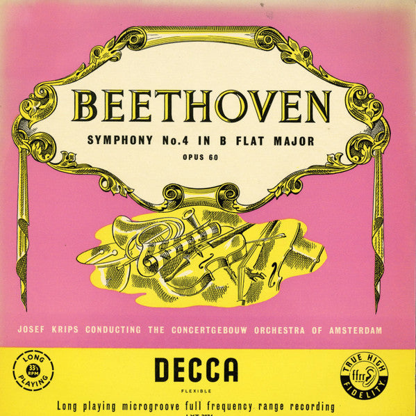 Ludwig van Beethoven - Symphony No. 4 In B Flat Major, Opus 60 (Vinyl, LP, Mono) Very Good Plus (VG+) / Very Good Plus (VG+)