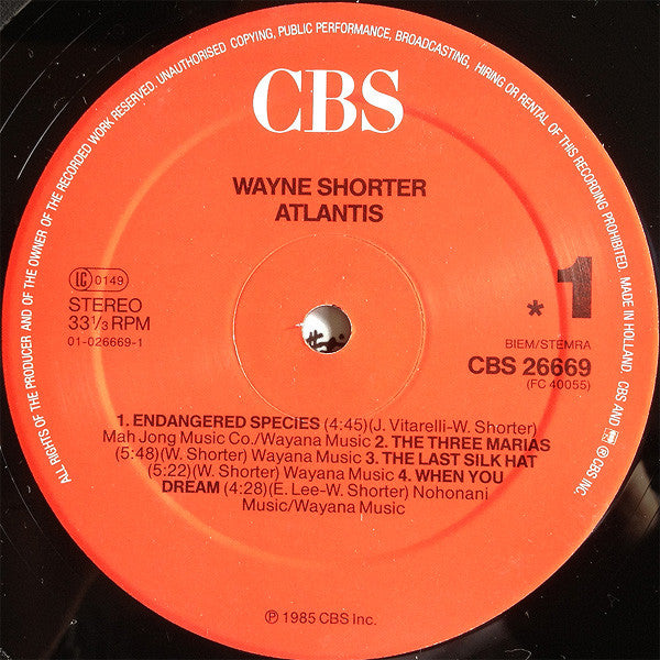 Wayne Shorter - Atlantis (Vinyl, LP, Album) Very Good (VG) / Very Good (VG)