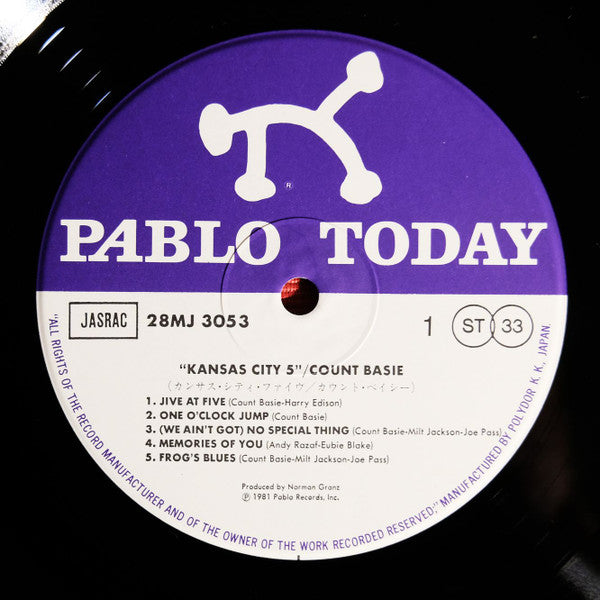 Count Basie - Kansas City 5 (Vinyl, LP, Album) Very Good (VG) / Good Plus (G+)