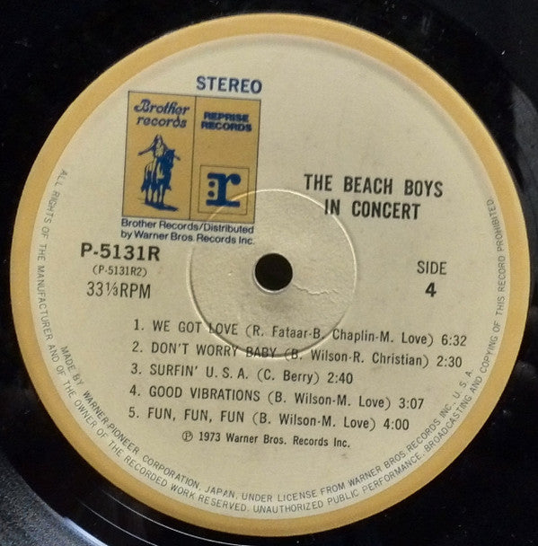 The Beach Boys - In Concert (2xVinyl, LP, Album) Very Good Plus (VG+) / Very Good (VG)
