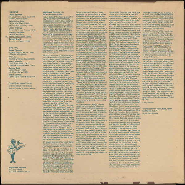Various - Down Behind The Rise 1947-1953 (Vinyl, LP, Compilation, Mono) Very Good Plus (VG+) / Very Good Plus (VG+)