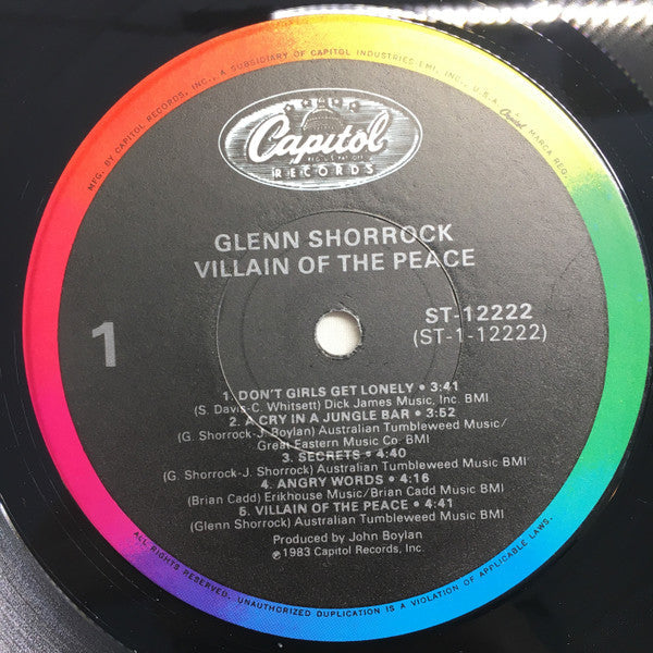 Glenn Shorrock - Villain Of The Peace (Vinyl, LP, Album) Very Good (VG) / Very Good (VG)