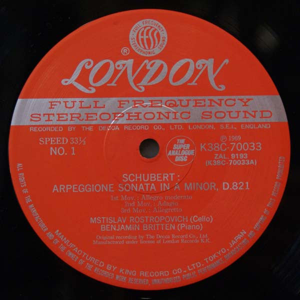 Franz Schubert - Schubert: Sonata For Arpeggione And Piano / Bridge: Sonata For Cello And Piano (Vinyl, LP, Album, Reissue, Repress) Very Good Plus (VG+) / Near Mint (NM or M-)