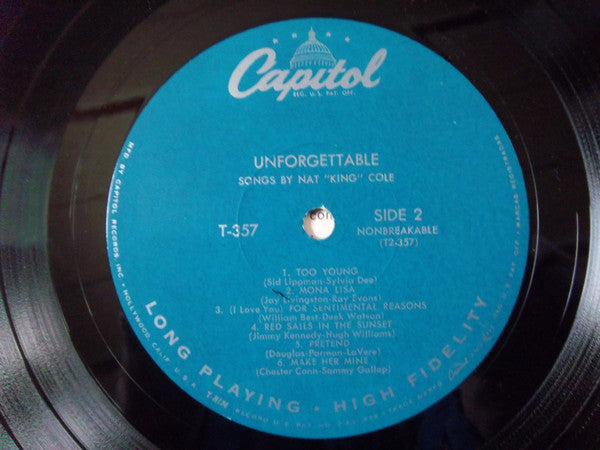 Nat King Cole - Unforgettable (Vinyl, LP, Album, Repress, Mono) Good Plus (G+) / Good (G)