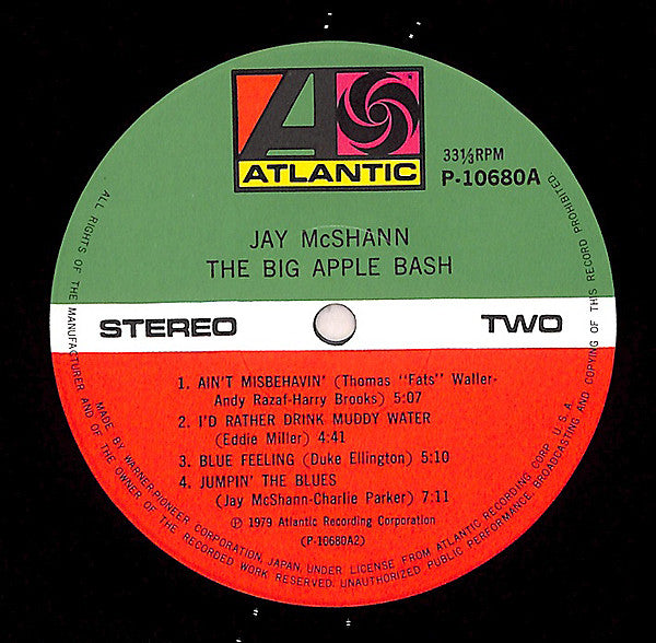 Jay McShann - The Big Apple Bash (Vinyl, LP, Album) Very Good (VG) / Very Good Plus (VG+)