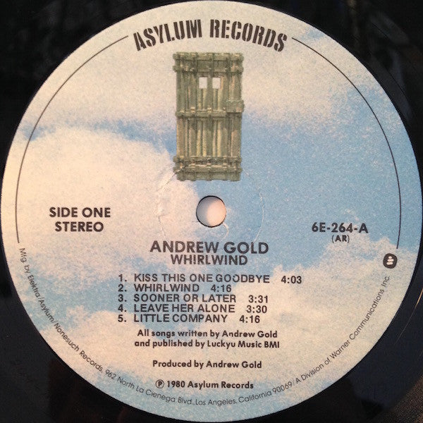 Andrew Gold - Whirlwind (Vinyl, LP, Album) Very Good Plus (VG+) / Very Good (VG)