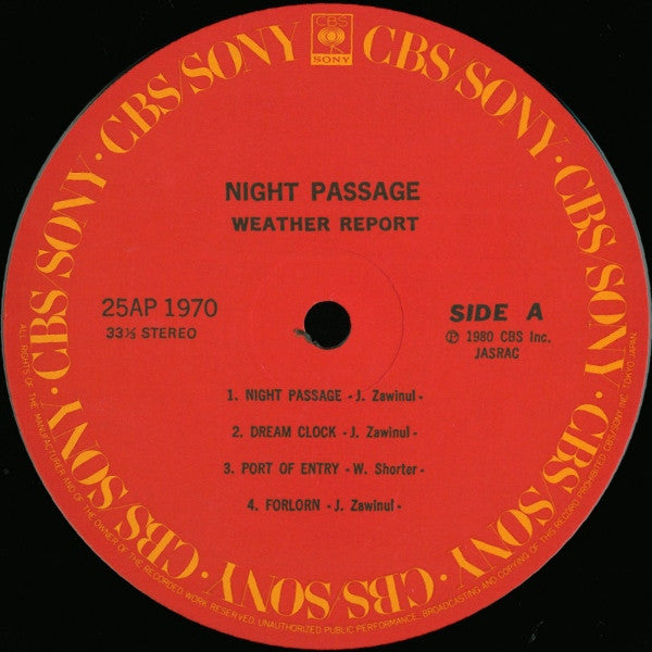 Weather Report - Night Passage (Vinyl, LP, Album)
